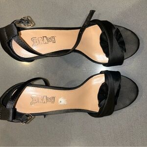 Brash Black Satin Heels
